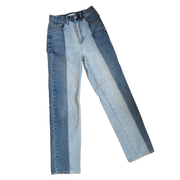 Pacsun 90's Boyfriend‎ Jeans Womens 24 Blue Color Block High Rise  24 x 32 - Picture 3 of 7